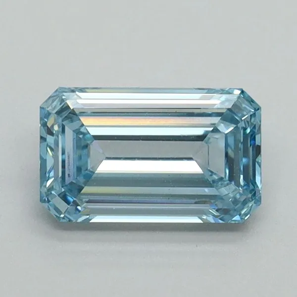1.01ct EMERALD Fancy Vivid Blue VS1 Coloured Lab diamond