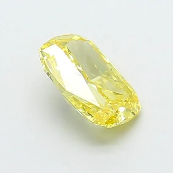 0.89ct CUSHION Fancy Vivid Yellow VS1 Coloured Lab diamond