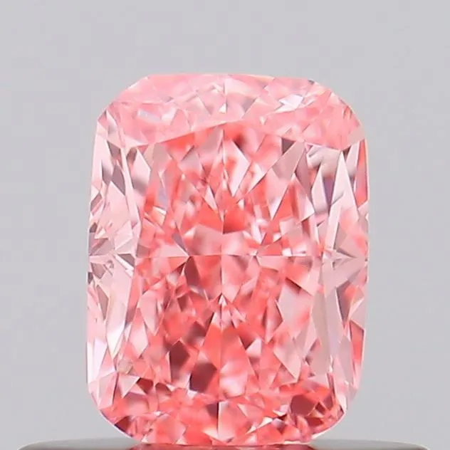 0.58ct CUSHION Fancy Vivid Pink VVS1 Coloured Lab diamond