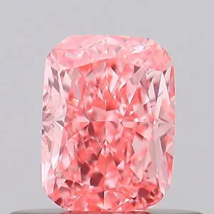 0.58ct CUSHION Fancy Vivid Pink VVS1 Coloured Lab diamond