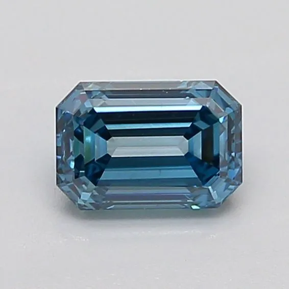 0.71ct EMERALD Fancy Vivid Blue VS1 Coloured Lab diamond