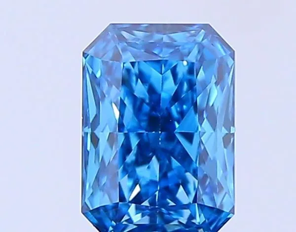 0.88ct RADIANT Fancy Vivid Blue VS2 Coloured Lab diamond