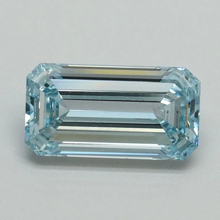 1.01ct EMERALD Fancy Intense Blue VVS2 Coloured Lab diamond