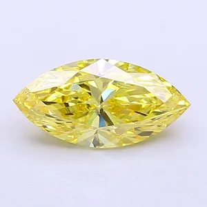 1.12ct MARQUISE Fancy Vivid Yellow VS2 Coloured Lab diamond