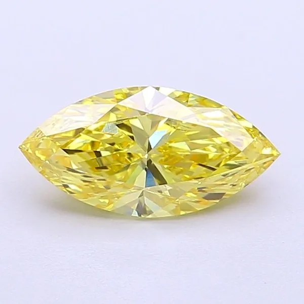 1.12ct MARQUISE Fancy Vivid Yellow VS2 Coloured Lab diamond