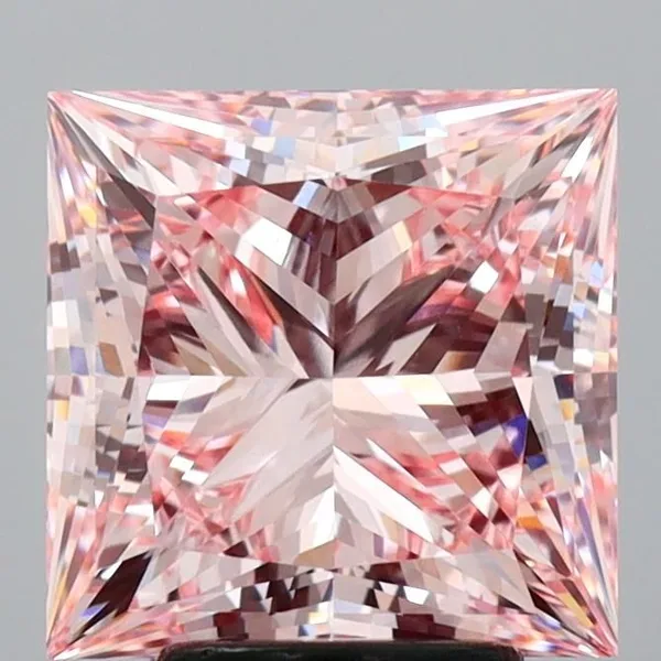 4.51ct PRINCESS Fancy Intense Pink VVS2 Coloured Lab diamond