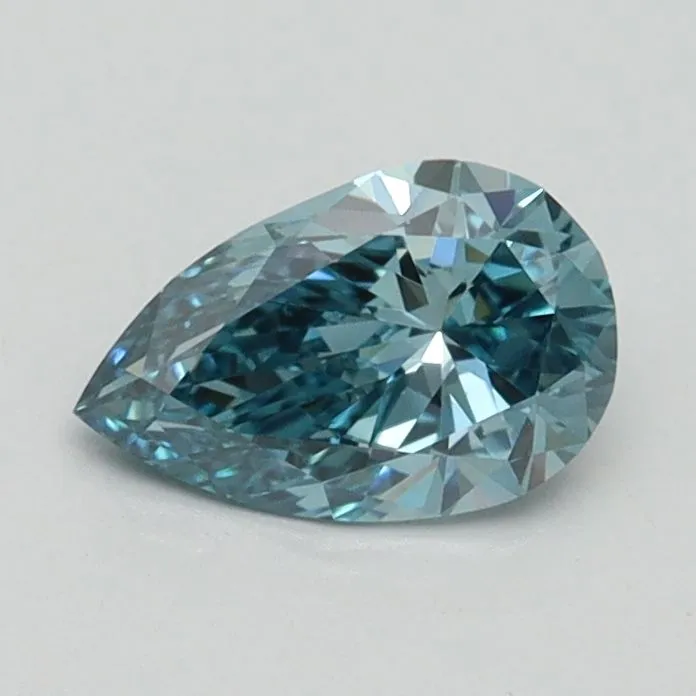 0.62ct PEAR Fancy Vivid Blue VVS2 Coloured Lab diamond