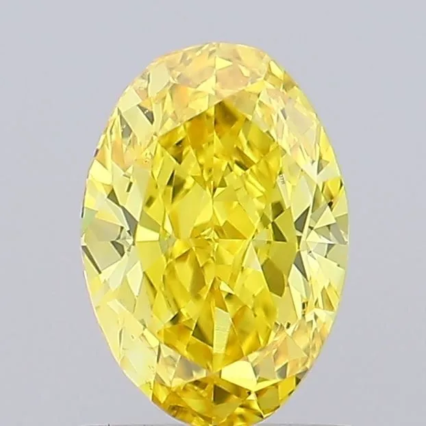 0.92ct OVAL Fancy Vivid Yellow VS1 Coloured Lab diamond