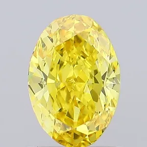 0.92ct OVAL Fancy Vivid Yellow VS1 Coloured Lab diamond