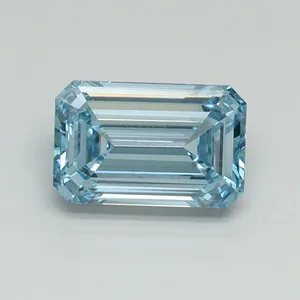 1.02ct EMERALD Fancy Vivid Blue VS1 Coloured Lab diamond