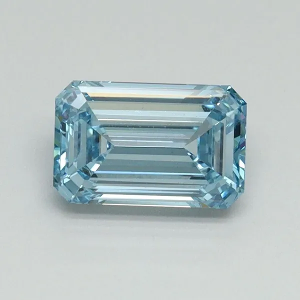 1.02ct EMERALD Fancy Vivid Blue VS1 Coloured Lab diamond
