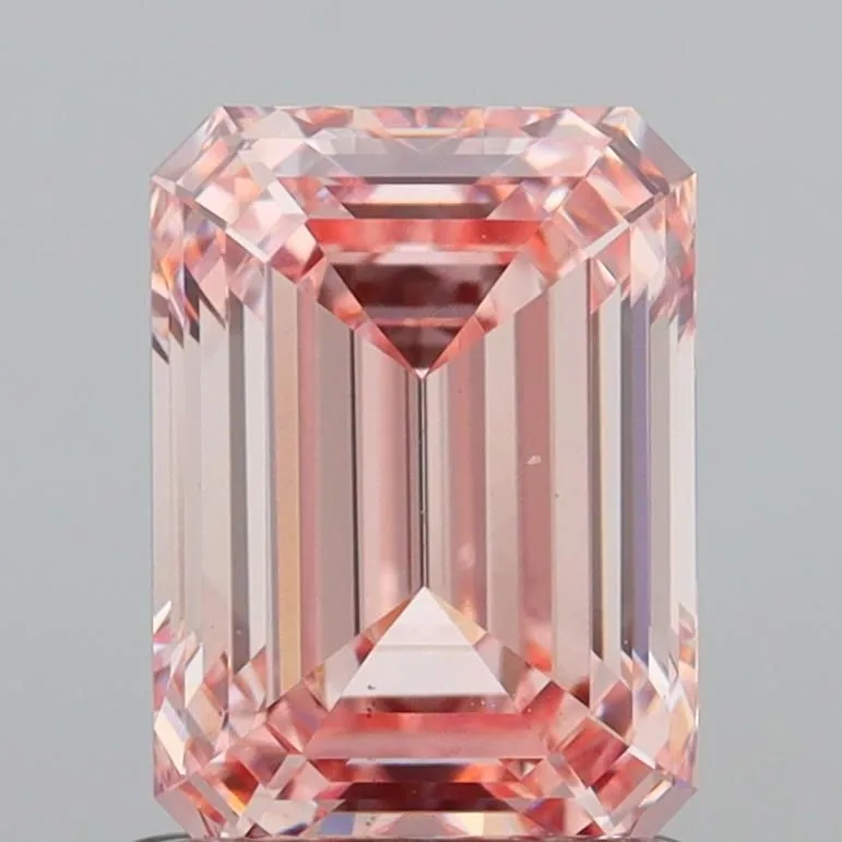 1.55ct EMERALD Fancy Intense Pink VS1 Coloured Lab diamond