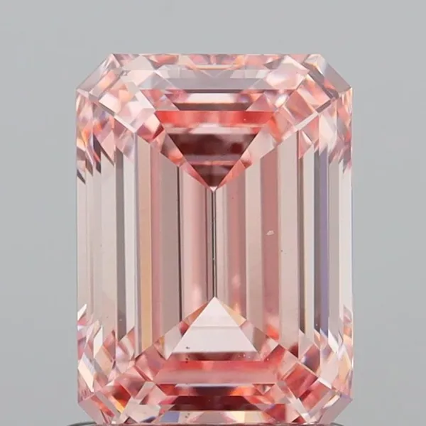 1.55ct EMERALD Fancy Intense Pink VS1 Coloured Lab diamond