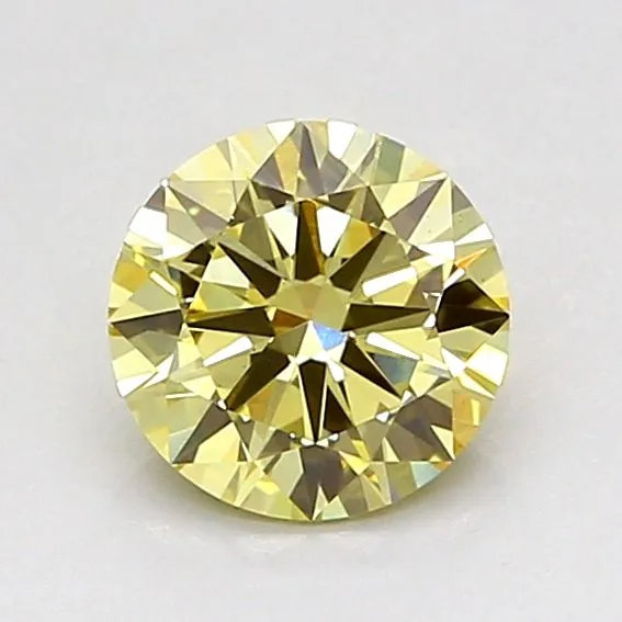 0.80ct ROUND Fancy Yellow VS1 Coloured Lab diamond