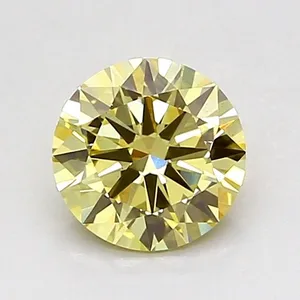 0.8ct ROUND Fancy Yellow VS1 Coloured Lab diamond
