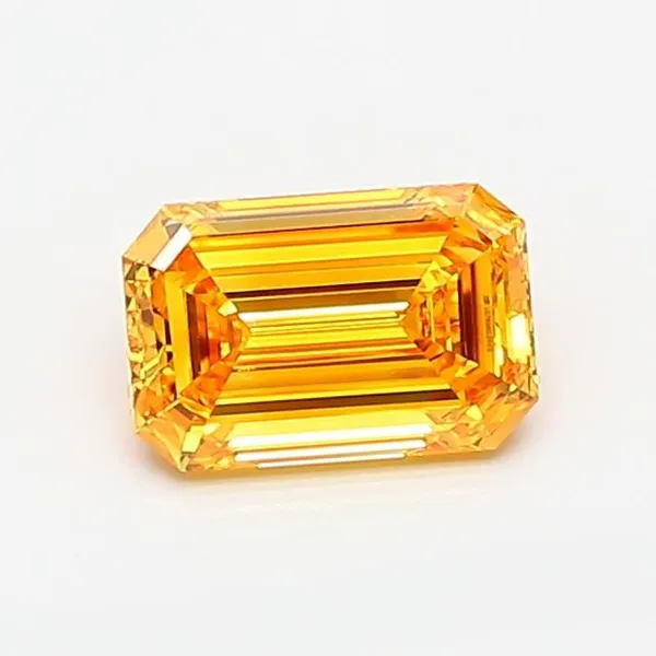0.74ct EMERALD Fancy Vivid Yellow VVS2 Coloured Lab diamond