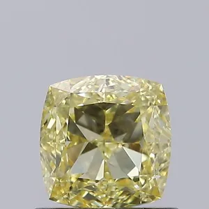 1.07ct CUSHION Fancy Intense Yellow VVS2 Coloured Lab diamond