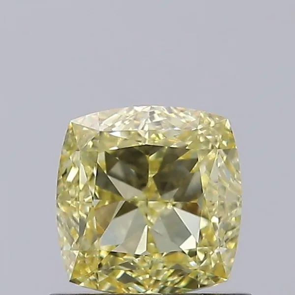 1.07ct CUSHION Fancy Intense Yellow VVS2 Coloured Lab diamond