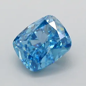 1ct CUSHION Fancy Vivid Blue VS2 Coloured Lab diamond