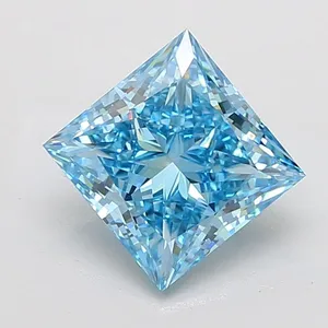 5ct PRINCESS Fancy Vivid Blue VS2 Coloured Lab diamond