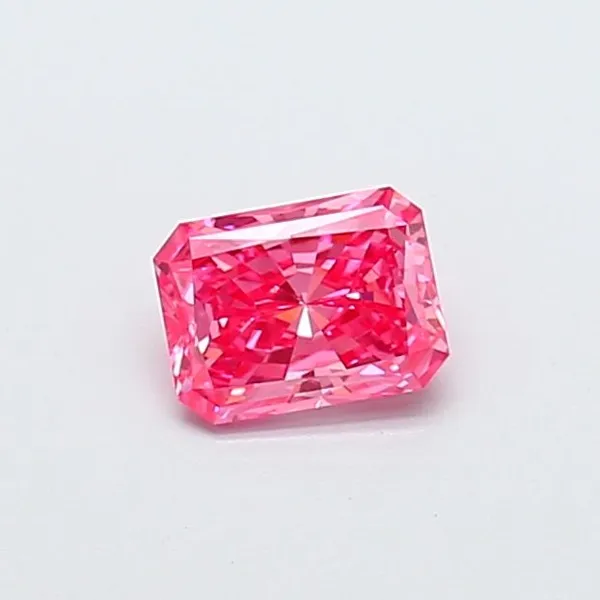 0.62ct RADIANT Fancy Vivid Pink VVS2 Coloured Lab diamond