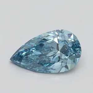 0.52ct PEAR Fancy Vivid Blue SI1 Coloured Lab diamond