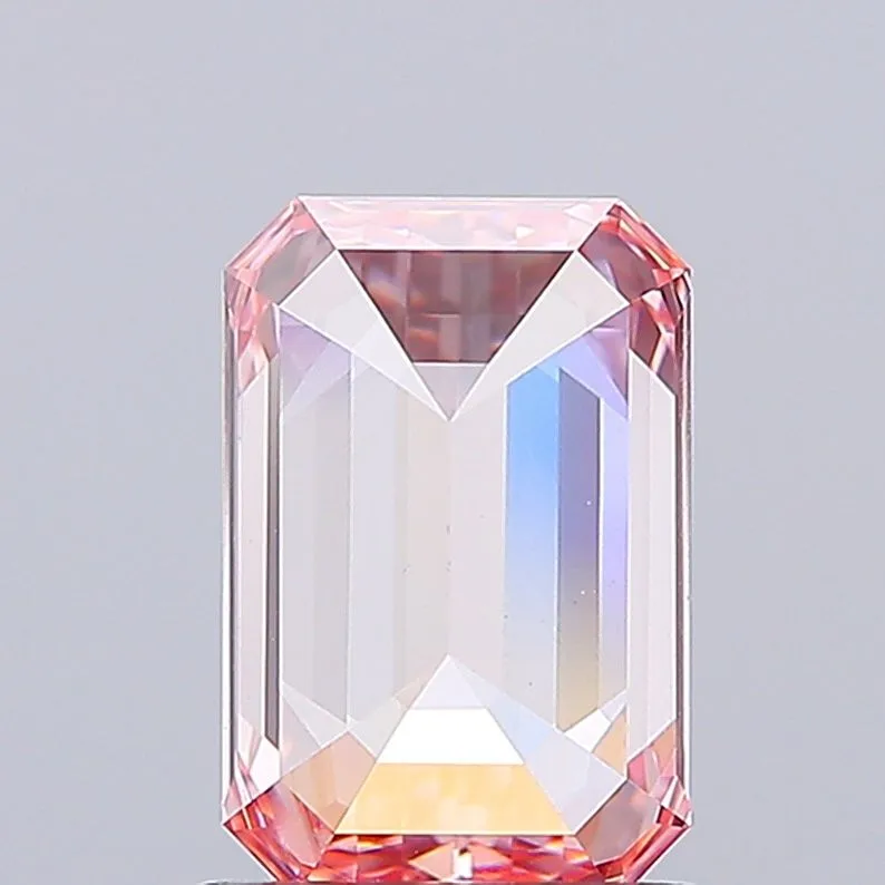 1.58ct EMERALD Fancy Vivid Pink VS1 Coloured Lab diamond