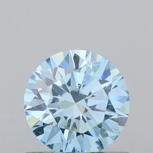 0.6ct ROUND Fancy Vivid Blue VVS2 Coloured Lab diamond
