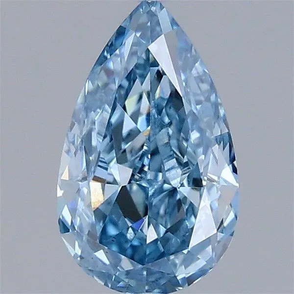 0.93ct PEAR Fancy Vivid Blue VS1 Coloured Lab diamond