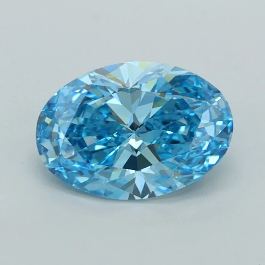 1.23ct OVAL Fancy Vivid Blue VVS1 Coloured Lab diamond