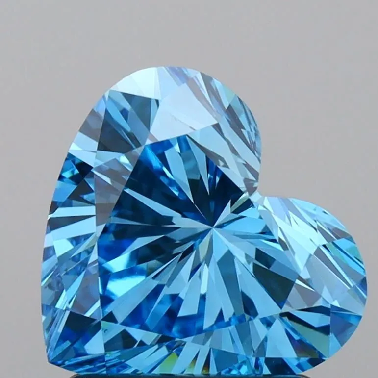 1.55ct HEART Fancy Vivid Blue VS1 Coloured Lab diamond