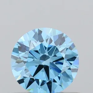0.53ct ROUND Fancy Vivid Blue VVS2 Coloured Lab diamond