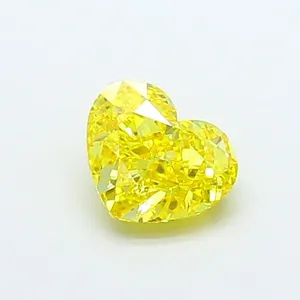 1.37ct HEART Fancy Vivid Yellow VVS1 Coloured Lab diamond
