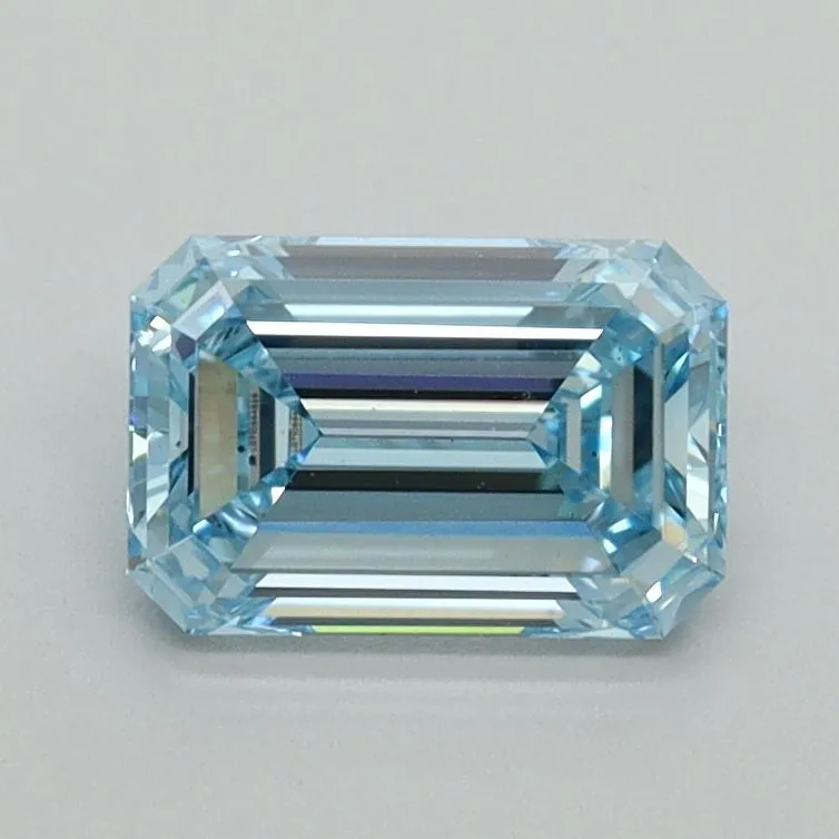 1.01ct EMERALD Fancy Intense Blue VS1 Coloured Lab diamond