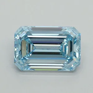 1.01ct EMERALD Fancy Intense Blue VS1 Coloured Lab diamond