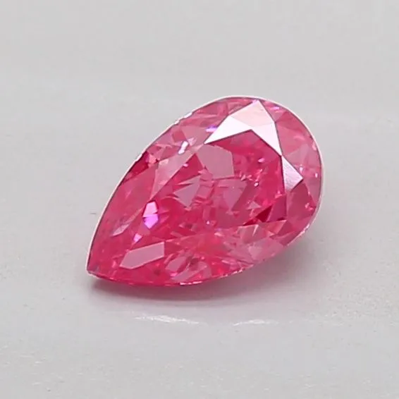 0.57ct PEAR Fancy Vivid Pink VS1 Coloured Lab diamond