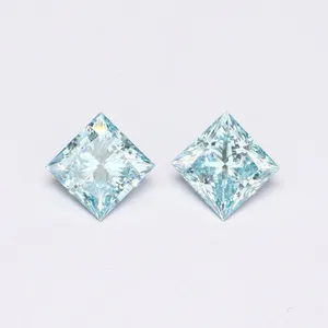 2.95ct PRINCESS Fancy Vivid Blue VVS2 Coloured Lab diamond