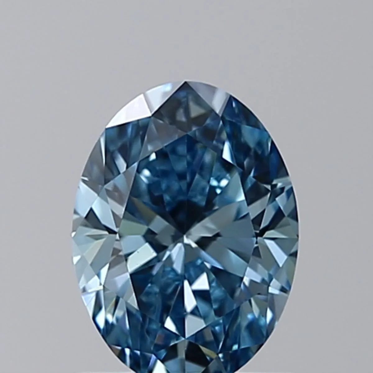 0.90ct OVAL Fancy Intense Blue VS1 Coloured Lab diamond