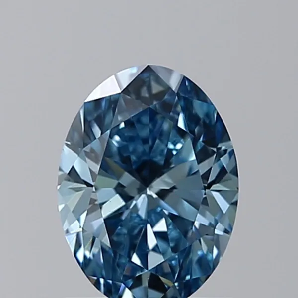 0.9ct OVAL Fancy Intense Blue VS1 Coloured Lab diamond
