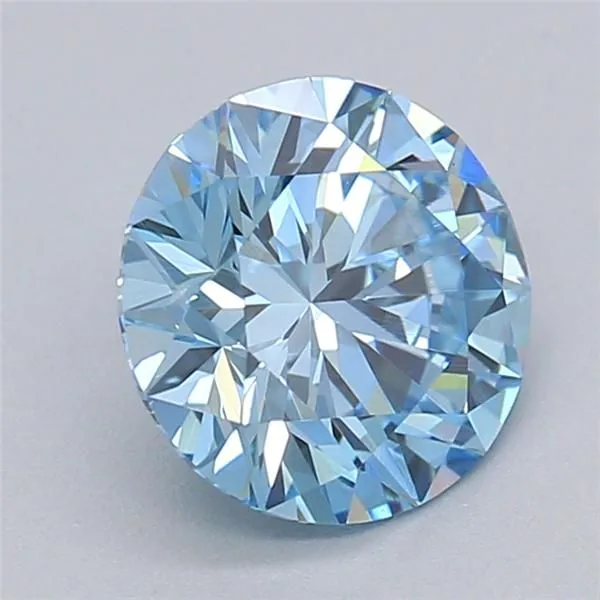 0.74ct ROUND Fancy Vivid Blue VVS2 Coloured Lab diamond