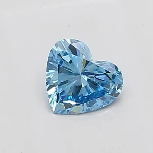 0.54ct HEART Fancy Vivid Blue VVS2 Coloured Lab diamond