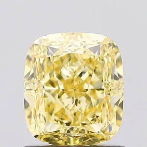 1.16ct CUSHION Fancy Intense Yellow VVS2 Coloured Lab diamond