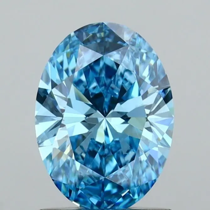 1.02ct OVAL Fancy Vivid Blue VVS2 Coloured Lab diamond