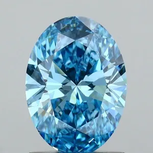 1.02ct OVAL Fancy Vivid Blue VVS2 Coloured Lab diamond