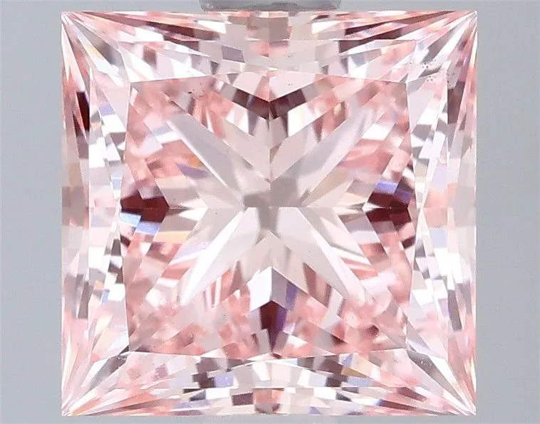 1.96ct PRINCESS Fancy Vivid Pink VS1 Coloured Lab diamond