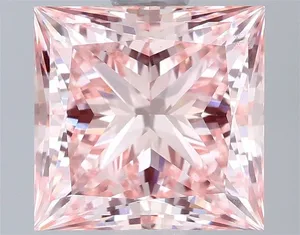 1.96ct PRINCESS Fancy Vivid Pink VS1 Coloured Lab diamond