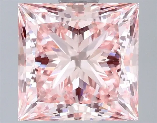 1.96ct PRINCESS Fancy Vivid Pink VS1 Coloured Lab diamond