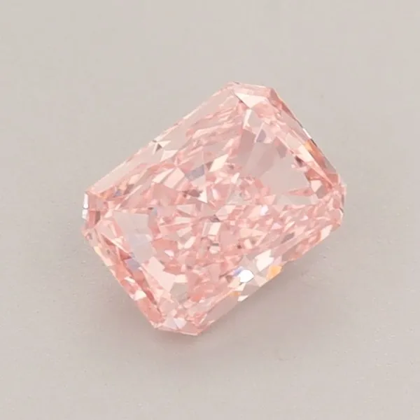 0.68ct RADIANT Fancy Vivid Pink VVS2 Coloured Lab diamond