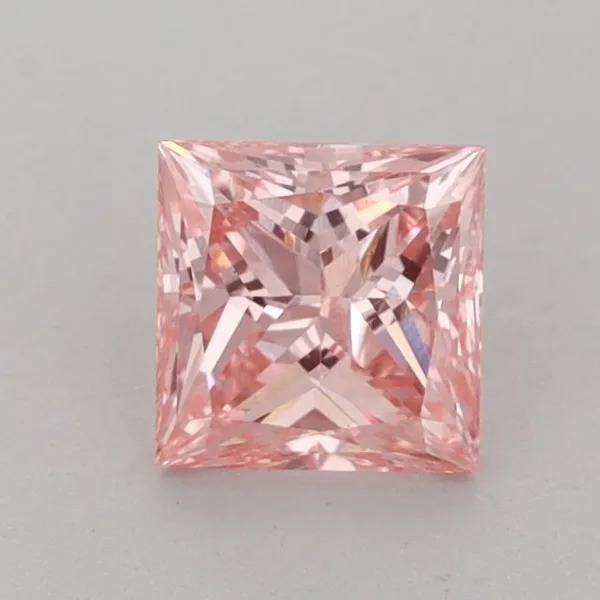 0.85ct PRINCESS Fancy Vivid Pink VS1 Coloured Lab diamond