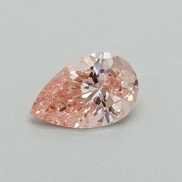 0.3ct PEAR Fancy Vivid Pink VS2 Coloured Lab diamond
